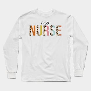 CNS Nurse Leopard Print Registered RN Nursing Appreciation Long Sleeve T-Shirt